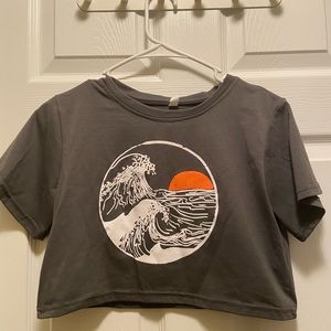 Shein dark grey cropped T-shirt size small